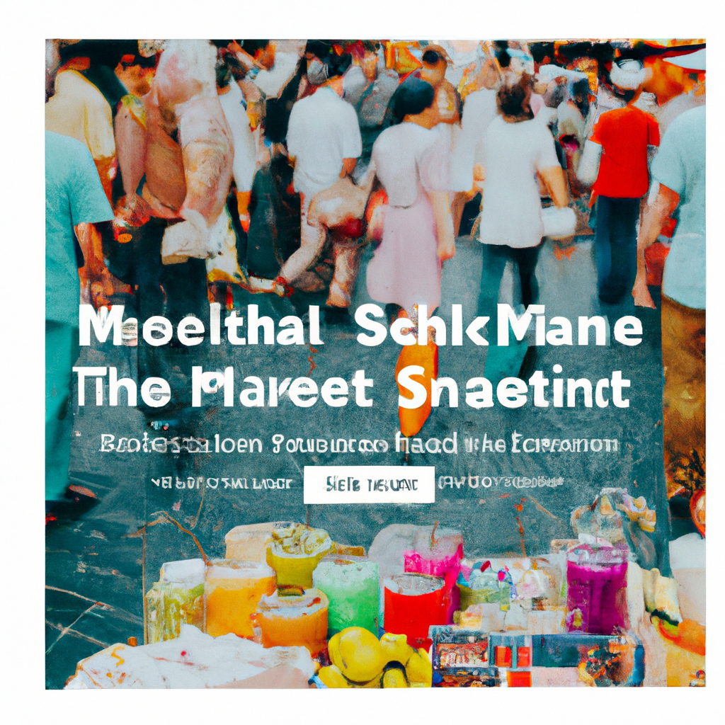 Street market with colorful stalls